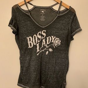 Off the shoulder tee